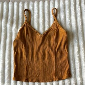 ACTIVE USA Mustard Ribbed tank Top
